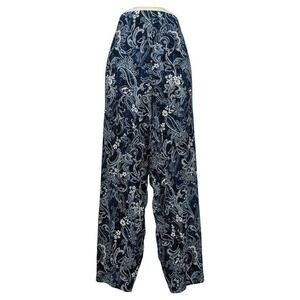 QVC Wide Leg Paisley Print Pants Blue White Comfort Casual Lounge Size‎ 2XP